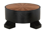 Tambour Coffee Table, Hand Rubbed Black with Veneer Top Coffee Tables LOOMLAN By Noir