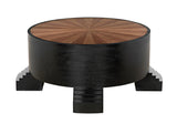 Tambour Coffee Table, Hand Rubbed Black with Veneer Top Coffee Tables LOOMLAN By Noir