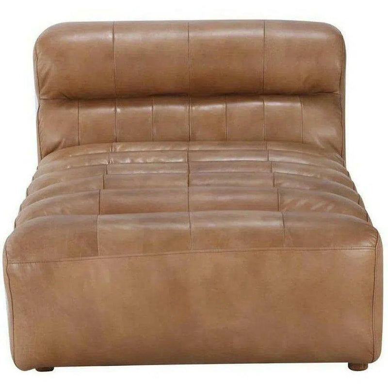 Tan Brown Leather Lounge Chaise Indoor Seating Chaises LOOMLAN By Moe's Home