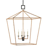 Tan Color Natural Rattan Denison Grande Lantern Lanterns LOOMLAN By Currey & Co