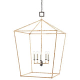 Tan Color Natural Rattan Denison Grande Lantern Lanterns LOOMLAN By Currey & Co