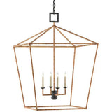 Tan Color Natural Rattan Denison Small Lantern Lanterns LOOMLAN By Currey & Co