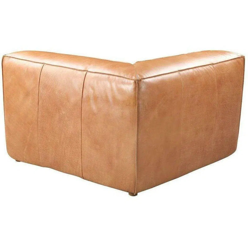 Tan Leather Corner Chair Light Brown Modular Modular Components LOOMLAN By Moe's Home