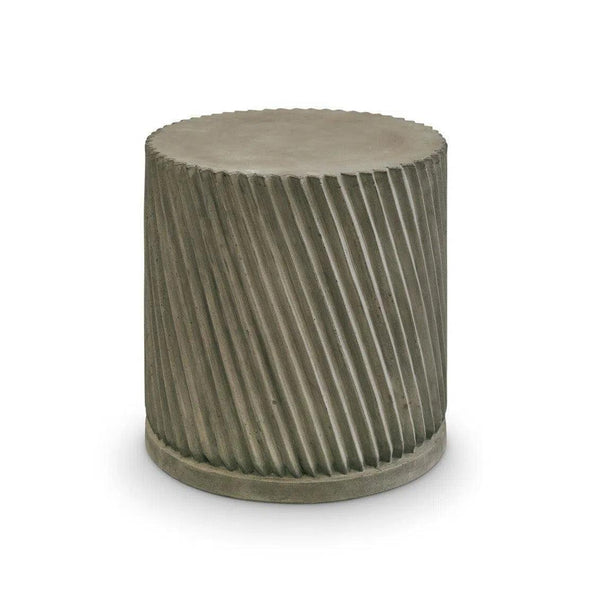 Tanaka Concrete and Fiberglass Grey Round Accent Table Side Tables LOOMLAN By Bassett Mirror