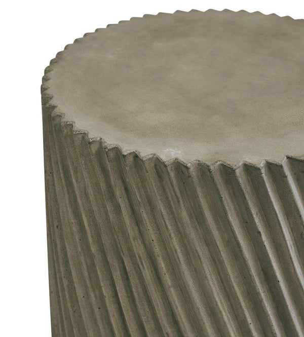 Tanaka Concrete and Fiberglass Grey Round Accent Table Side Tables LOOMLAN By Bassett Mirror