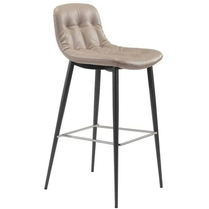 Tangiers Bar Chair (Set of 2) Taupe Bar Stools LOOMLAN By Zuo Modern