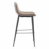 Tangiers Bar Chair (Set of 2) Taupe Bar Stools LOOMLAN By Zuo Modern