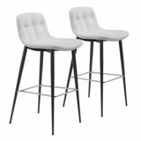 Tangiers Bar Chair (Set of 2) White Bar Stools LOOMLAN By Zuo Modern