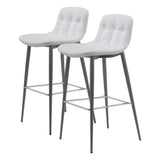 Tangiers Bar Chair (Set of 2) White Bar Stools LOOMLAN By Zuo Modern