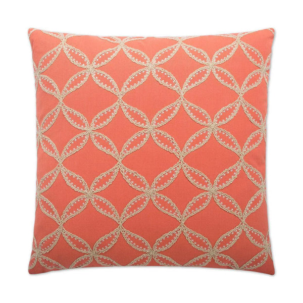 Tanjib Salmon Red Throw Pillow With Insert Throw Pillows LOOMLAN By D.V. Kap