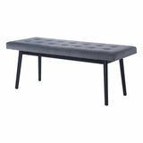 Tanner Bench Gray & Black Bedroom Benches LOOMLAN By Zuo Modern