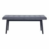 Tanner Bench Gray & Black Bedroom Benches LOOMLAN By Zuo Modern