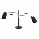 Tanner Table Lamp Matte Black & Brass Table Lamps LOOMLAN By Zuo Modern