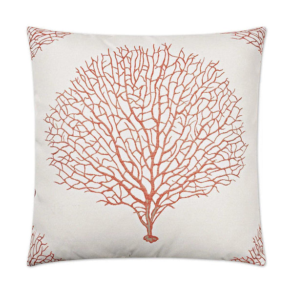 Taormina Coral Red Throw Pillow With Insert Throw Pillows LOOMLAN By D.V. Kap