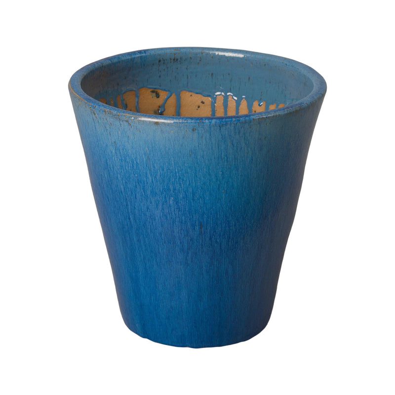 Tapered Round Ceramic Planter Outdoor Planters LOOMLAN By Emissary