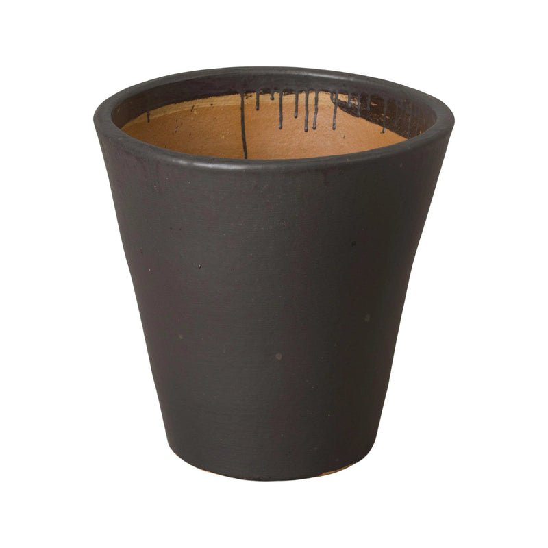 Tapered Round Ceramic Planter Outdoor Planters LOOMLAN By Emissary