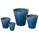 Tapered Round Ceramic Planter Outdoor Planters LOOMLAN By Emissary