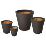 Tapered Round Ceramic Planter Outdoor Planters LOOMLAN By Emissary