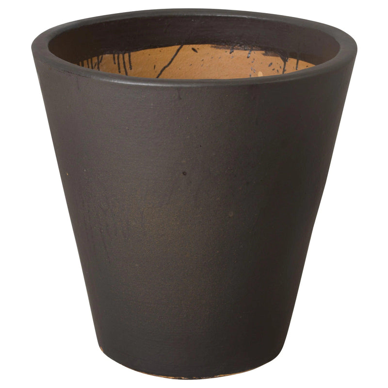 Tapered Round Ceramic Planter Outdoor Planters LOOMLAN By Emissary