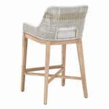 Tapestry Barstool Taupe & White Rope and Wood Frame Bar Stools LOOMLAN By Essentials For Living