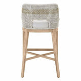 Tapestry Barstool Taupe & White Rope and Wood Frame Bar Stools LOOMLAN By Essentials For Living