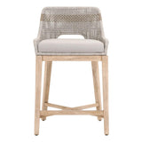 Tapestry Counter Stool Taupe & White Rope and Wood Frame Counter Stools LOOMLAN By Essentials For Living