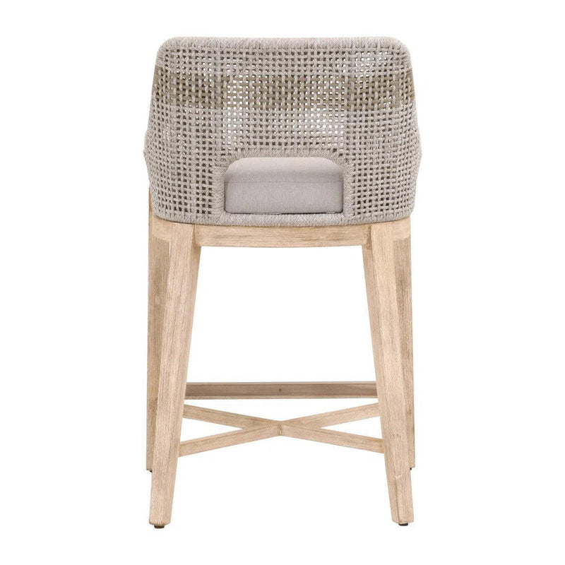 Tapestry Counter Stool Taupe & White Rope and Wood Frame Counter Stools LOOMLAN By Essentials For Living