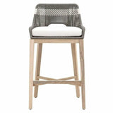 Tapestry Outdoor Barstool Dove Flat Rope Sustainable Teak Outdoor Bar Stools LOOMLAN By Essentials For Living