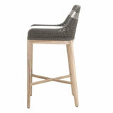 Tapestry Outdoor Barstool Dove Flat Rope Sustainable Teak Outdoor Bar Stools LOOMLAN By Essentials For Living