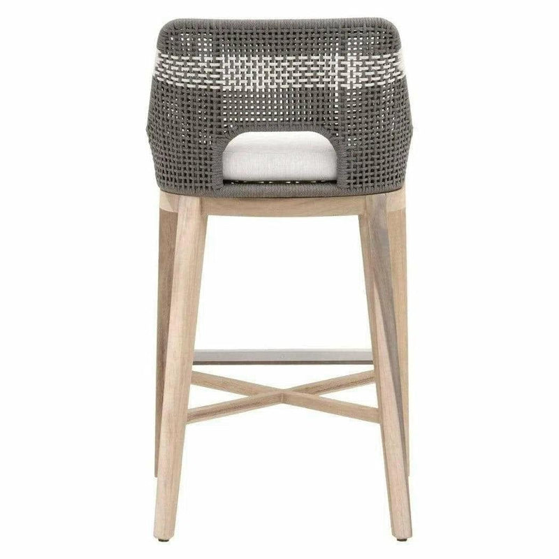 Tapestry Outdoor Barstool Dove Flat Rope Sustainable Teak Outdoor Bar Stools LOOMLAN By Essentials For Living