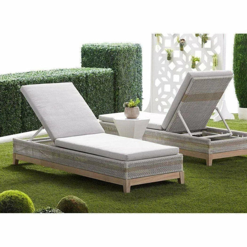 Tapestry Outdoor Chaise Lounge Teak Wood and Rope Outdoor Chaises LOOMLAN By Essentials For Living