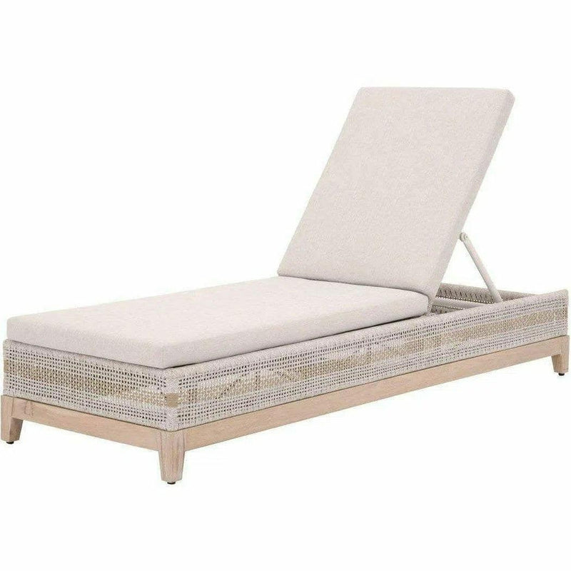 Tapestry Outdoor Chaise Lounge Teak Wood and Rope Outdoor Chaises LOOMLAN By Essentials For Living