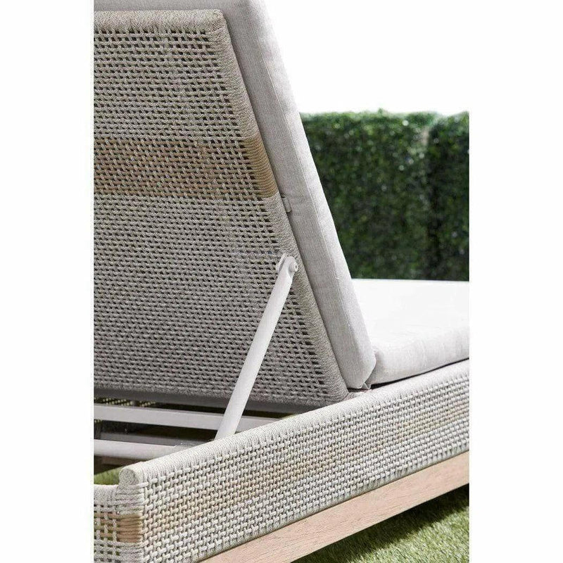 Tapestry Outdoor Chaise Lounge Teak Wood and Rope Outdoor Chaises LOOMLAN By Essentials For Living