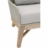 Tapestry Outdoor Club Chair Taupe & White Rope and Teak Outdoor Lounge Chairs LOOMLAN By Essentials For Living