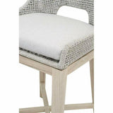 Tapestry Outdoor Counter Stool Taupe & White Rope and Teak Outdoor Counter Stools LOOMLAN By Essentials For Living