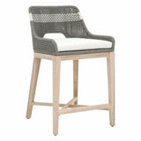 Tapestry Outdoor Counter Stool Teak Wood and Dove Rope Outdoor Counter Stools LOOMLAN By Essentials For Living