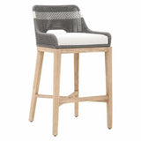 Tapestry Wood Frame Dove Rope Barstool Bar Stools LOOMLAN By Essentials For Living