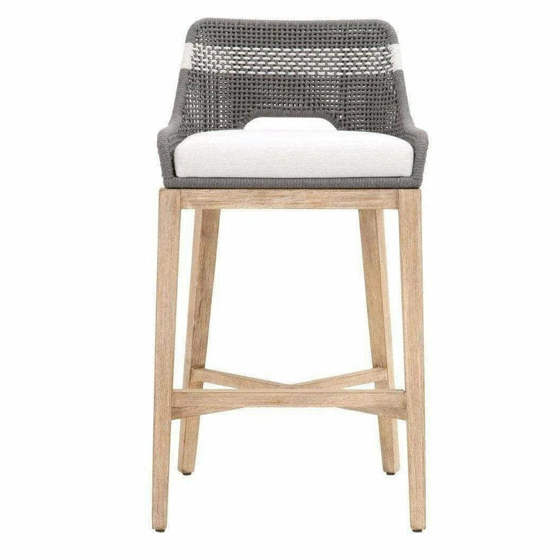 Tapestry Wood Frame Dove Rope Barstool Bar Stools LOOMLAN By Essentials For Living