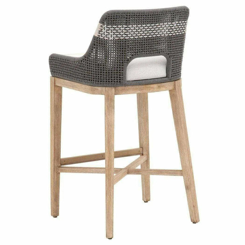 Tapestry Wood Frame Dove Rope Barstool Bar Stools LOOMLAN By Essentials For Living