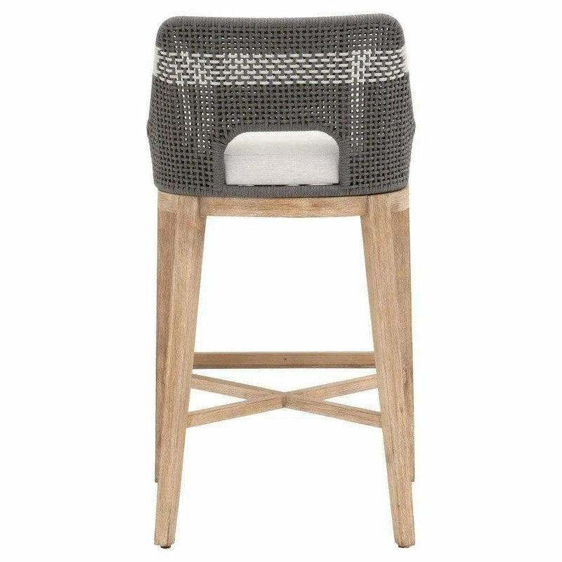 Tapestry Wood Frame Dove Rope Barstool Bar Stools LOOMLAN By Essentials For Living