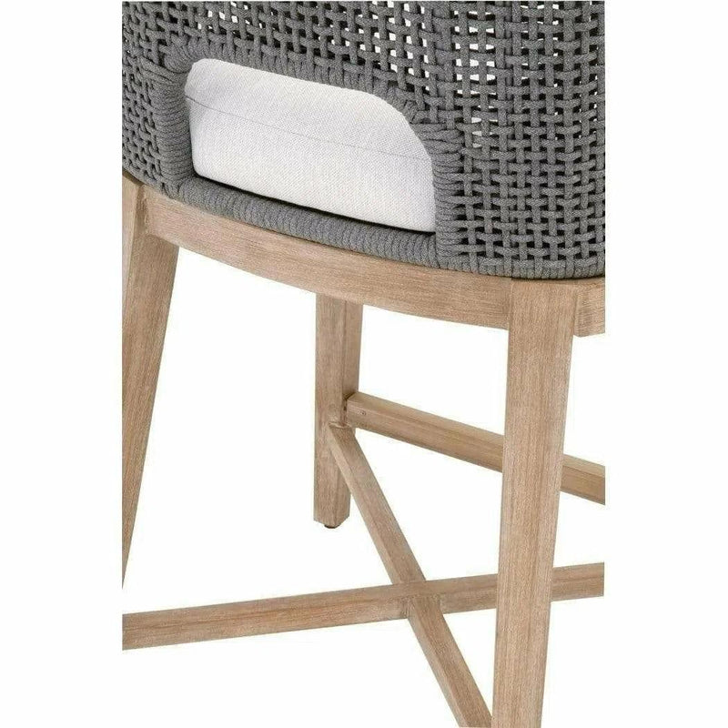 Tapestry Wood Frame Dove Rope Counter Stool Counter Stools LOOMLAN By Essentials For Living