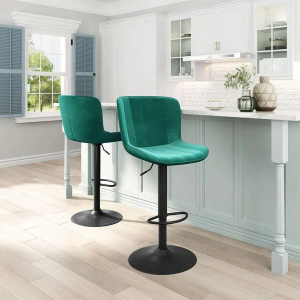 Tarley Green Barstool Adjustable Height Bar Stools LOOMLAN By Zuo Modern