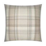 Tartan Buff Plaid Check Tan Taupe Brown Ivory Large Throw Pillow With Insert Throw Pillows LOOMLAN By D.V. Kap