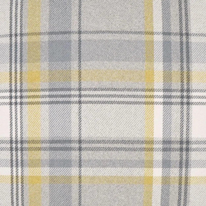 Tartan Charcoal Plaid Check Yellow Grey Large Throw Pillow With Insert Throw Pillows LOOMLAN By D.V. Kap