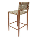 Taupe Leather Barstool Perry Bar Stools LOOMLAN By Peninsula Home