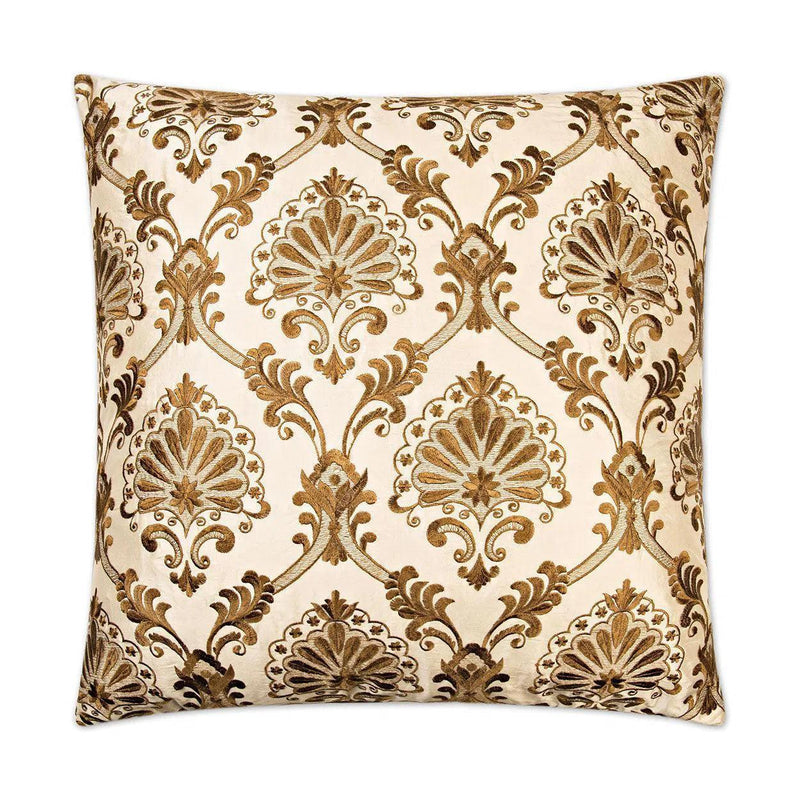 Tavoos Gold Throw Pillow With Insert Throw Pillows LOOMLAN By D.V. Kap