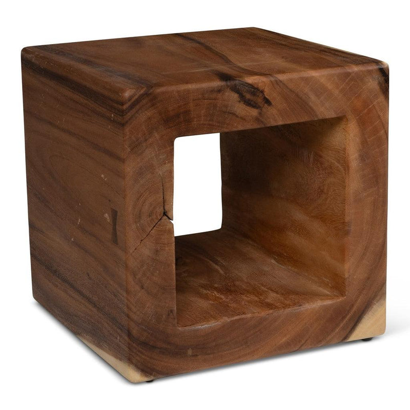 Tayida Natural Solid Chamcha Wooden Side Table Side Tables LOOMLAN By Urbia
