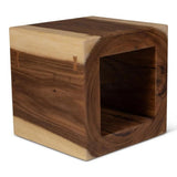 Tayida Natural Solid Chamcha Wooden Side Table Side Tables LOOMLAN By Urbia