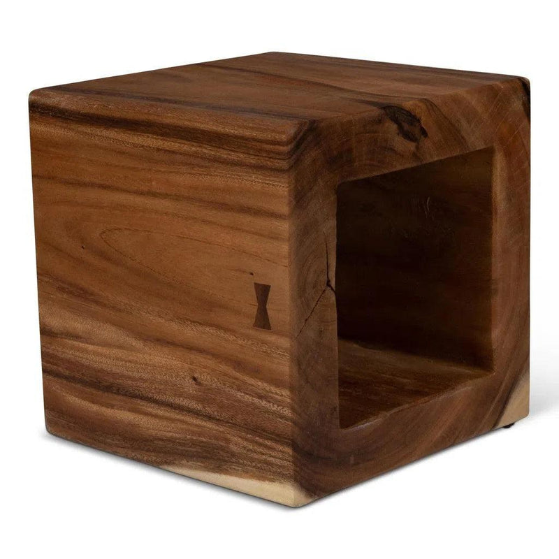 Tayida Natural Solid Chamcha Wooden Side Table Side Tables LOOMLAN By Urbia