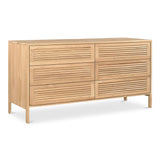 Teeda Natural Wood 6 Drawer Dresser Dressers LOOMLAN By Moe's Home